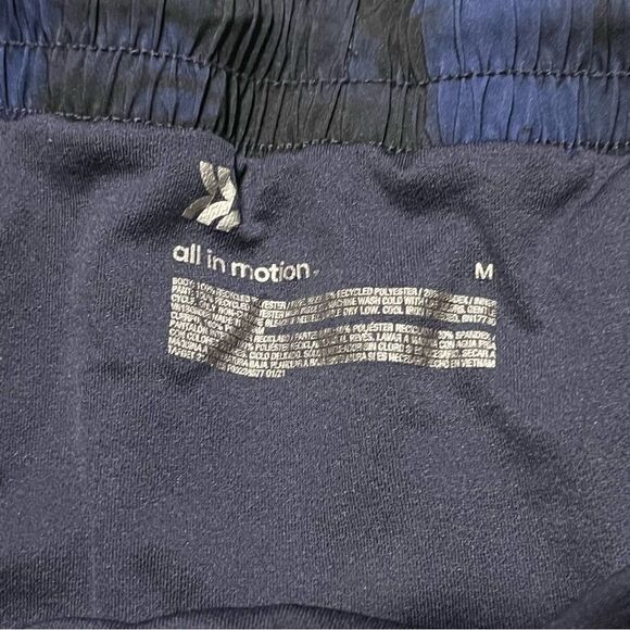 Women's All in Motion Blue & Black Floral Print Athletic Shorts - Picture 3 of 6